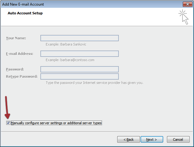Add E-mail Account Outlook 2007