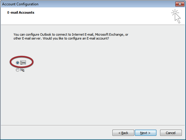 Configure Email Account - Outlook 2007