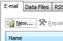 Add new e-mail account button in Outlook 2007