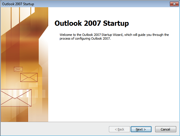 Outlook 2007 Startup Wizard