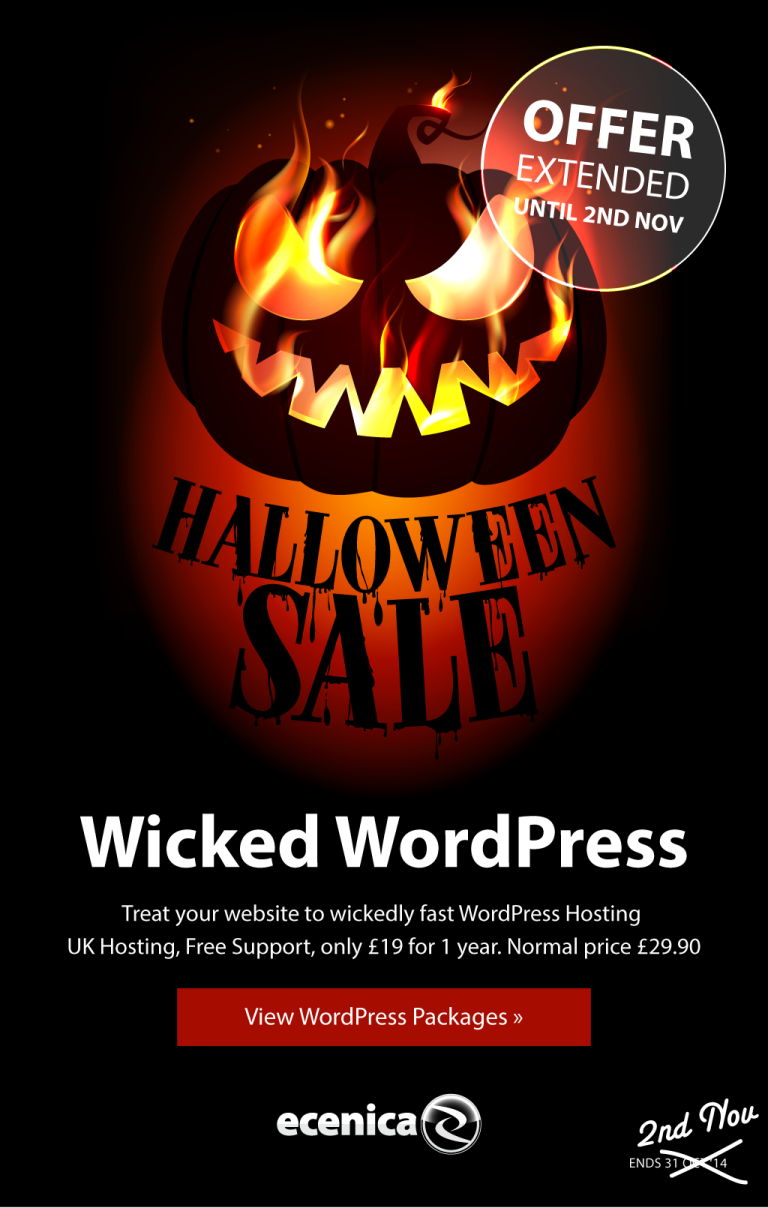 Ecenica Halloween Special Offer Now Extended until 2nd Nov 2014