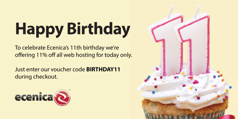 Ecenica 11th Birthday Web Hosting Offer