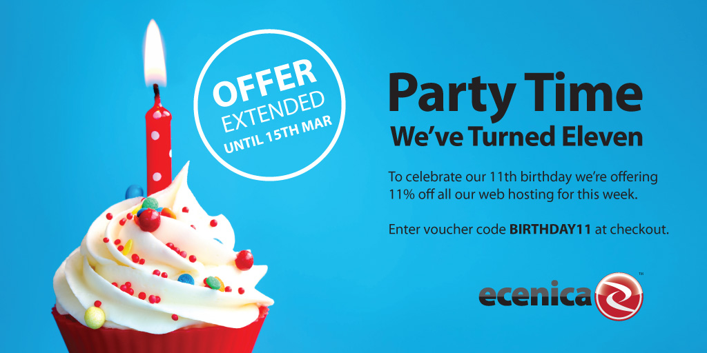 Ecenica 11th Birthday Web Hosting Offer Extended