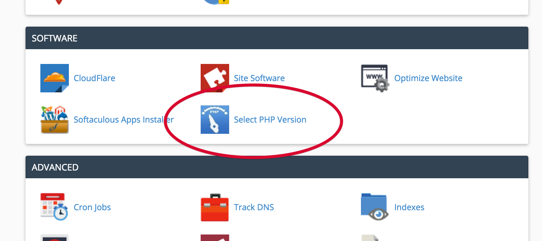 Select PHP Version in Ecenica cPanel