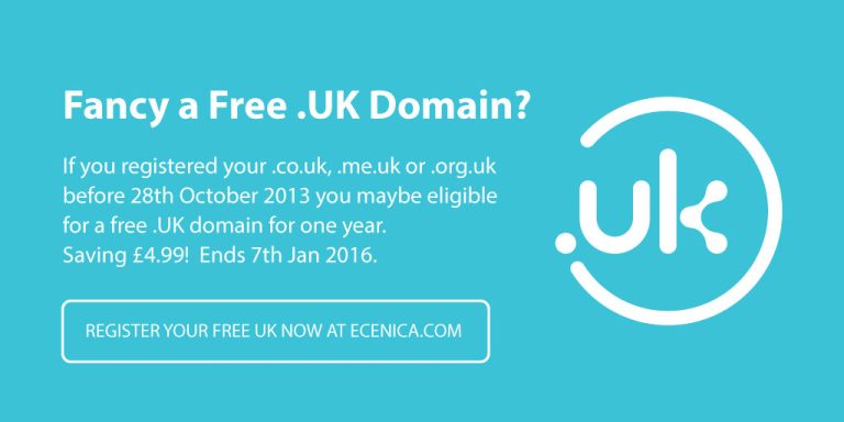 Free .UK Domain for Rights Holders ecenica