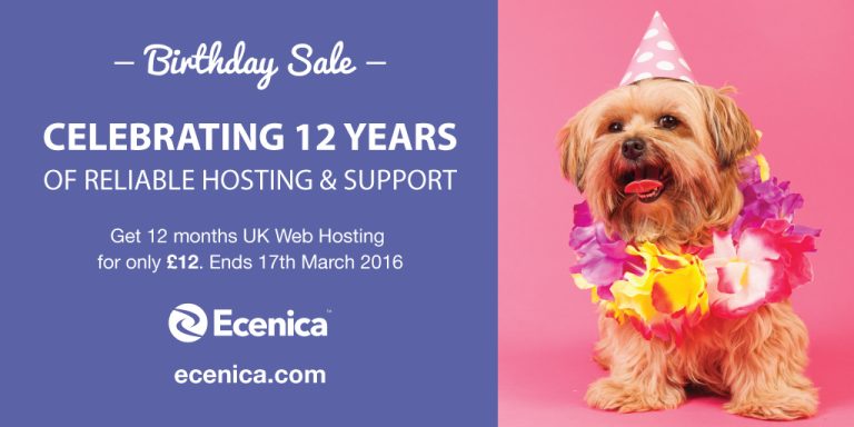 ecenica 12th birthday web hosting offer twitter 01