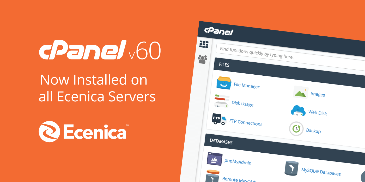 cPanel 60 Now Installed on all Ecenica Servers 4 cPanel 60 now available on all Ecenica web hosting servers