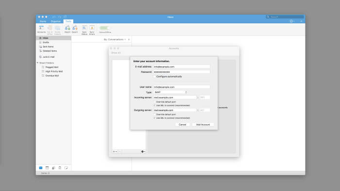 How To Setup Outlook for Mac 5 Outlook 2016 Mac IMAP Account Setup