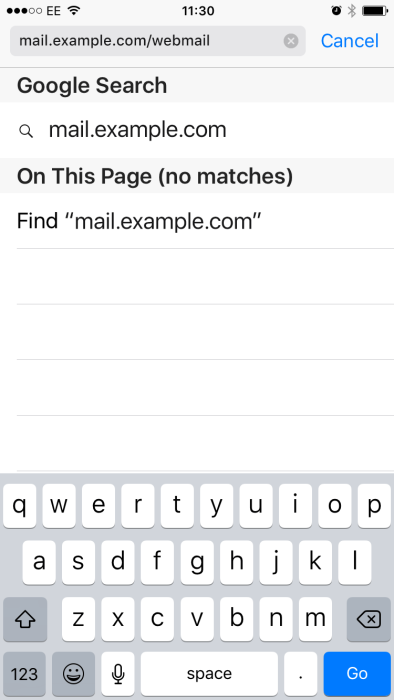 setup email iphone webmail search