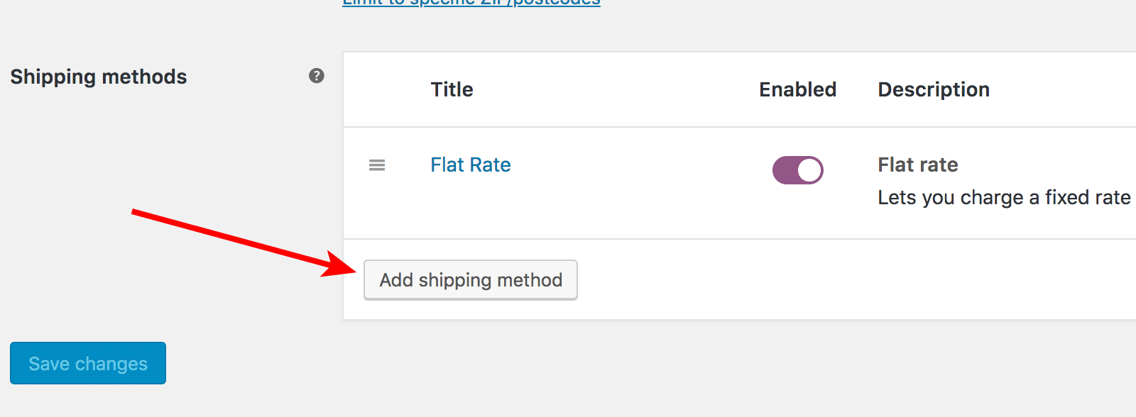 woocommerce add shipping method