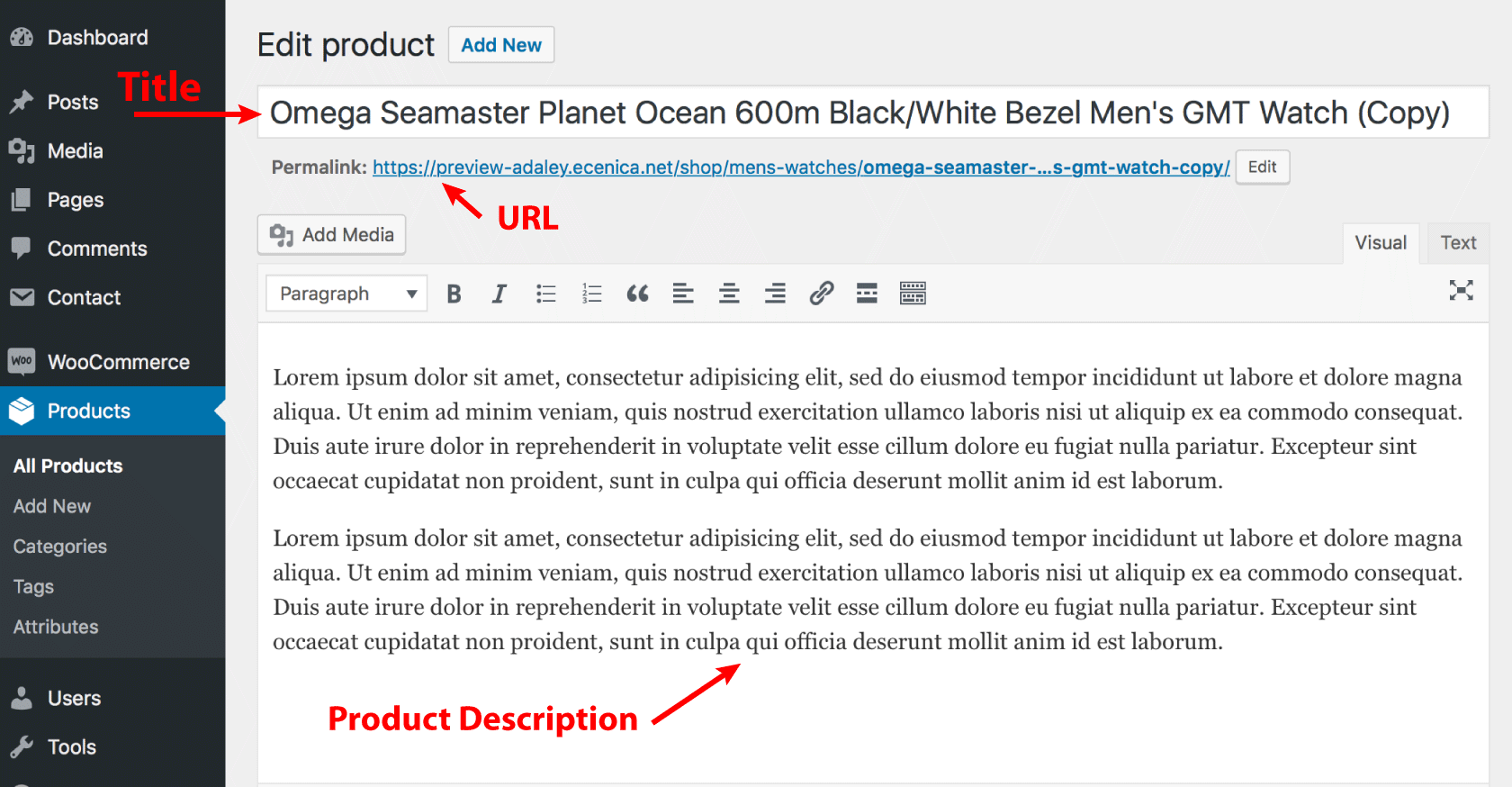 woocommerce product parts