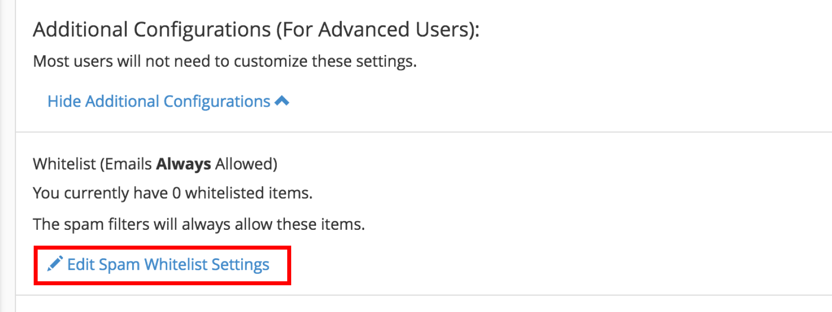 cpanel spam filters edit whitelist