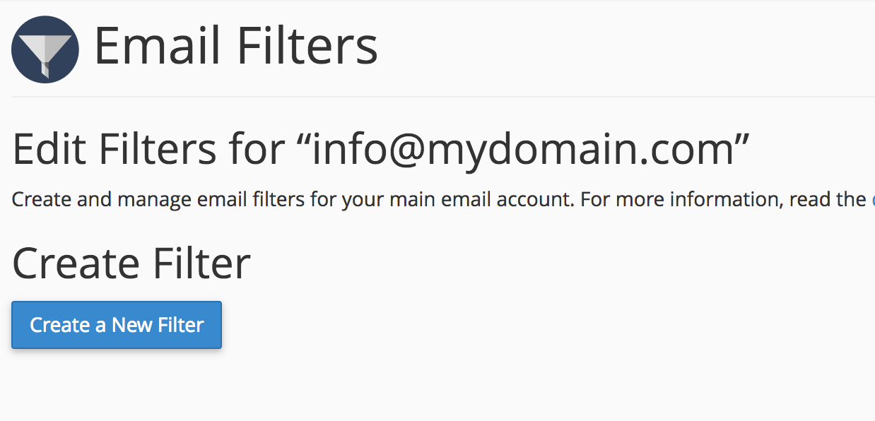 cpanel webmail create email filters