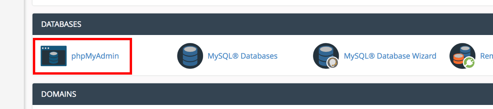 cPanel phpMyAdmin