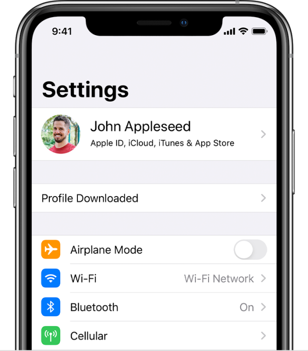 ios13 iphone settings profile downloaded