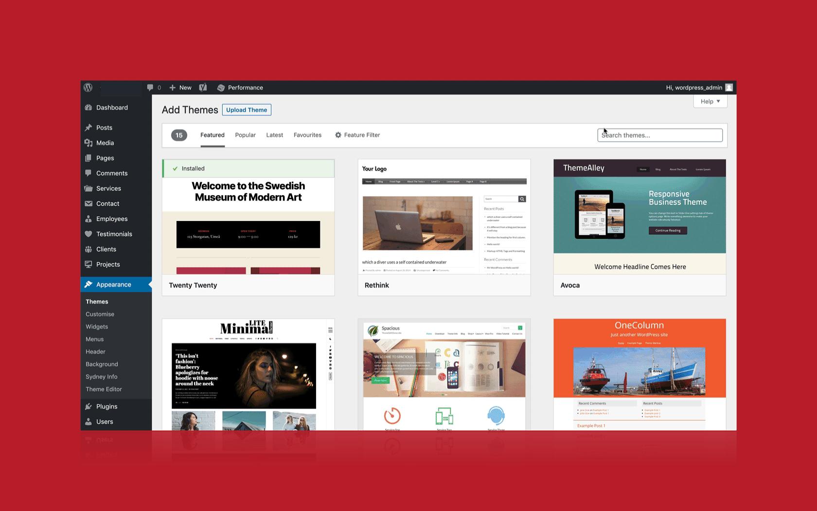 Start a Wordpress Website on Your New Domain in Four Steps 7 wordpress install theme