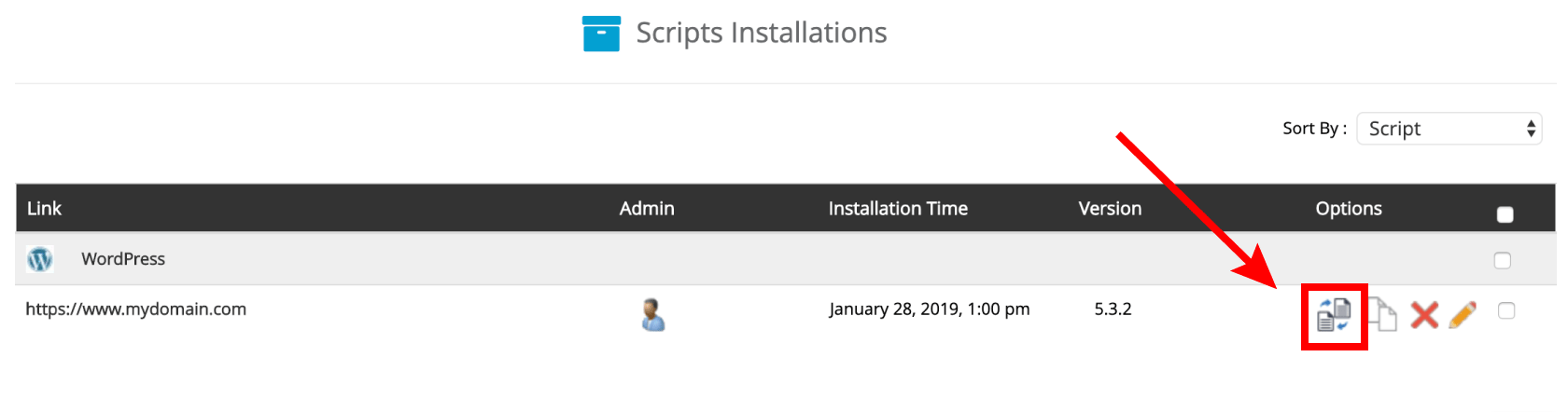 app installer staging wordpress