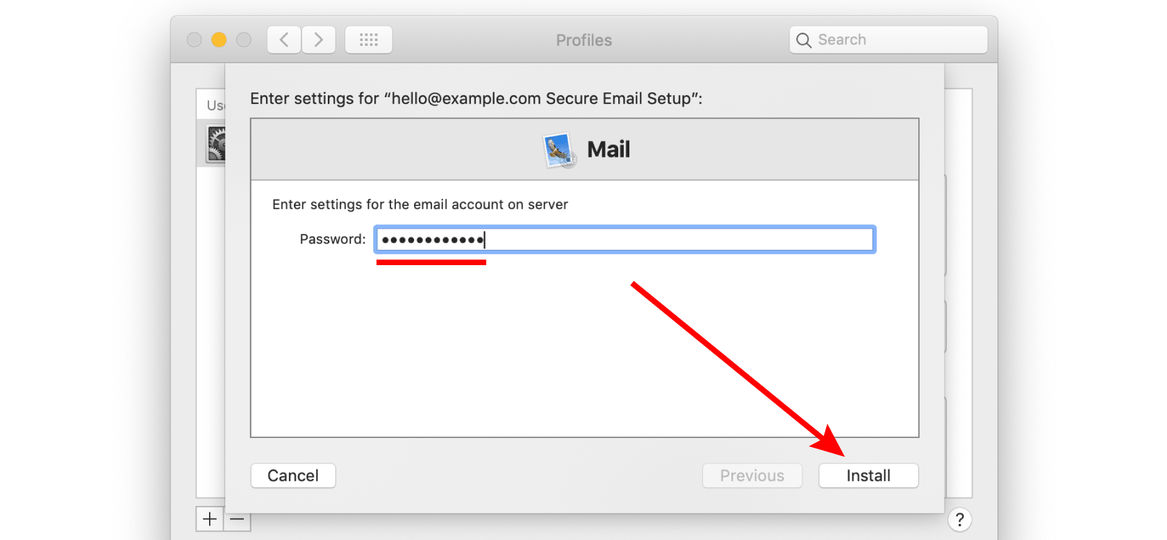 Auto configure your email address in Apple Mail on Mac 8 cpanel macos profile password install