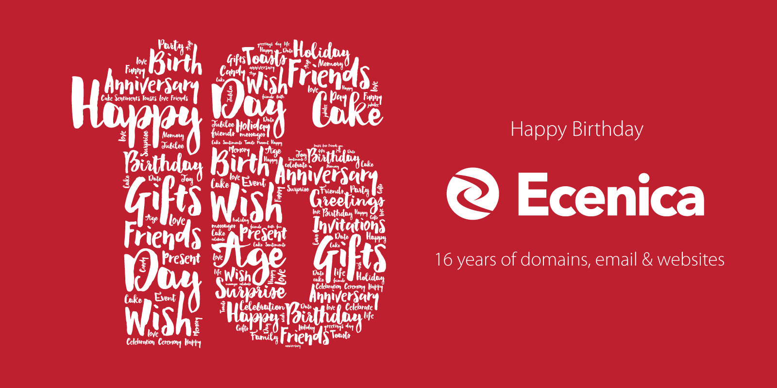 Happy 16th Birthday Ecenica! 4 ecenica 16th birthday domains email websites