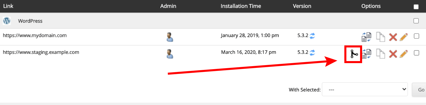 app installer staging push live wordpress