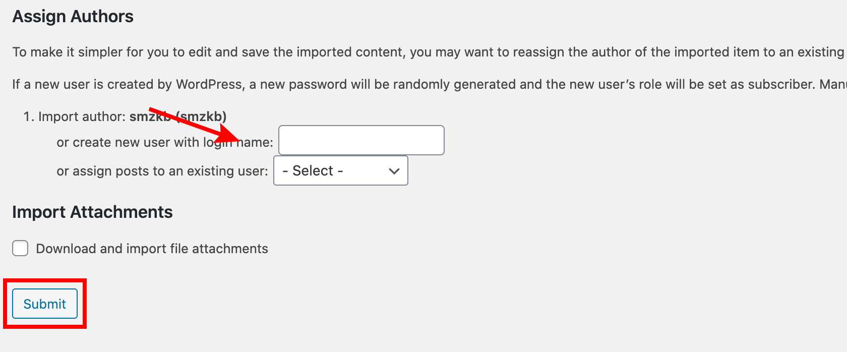 Assign an author