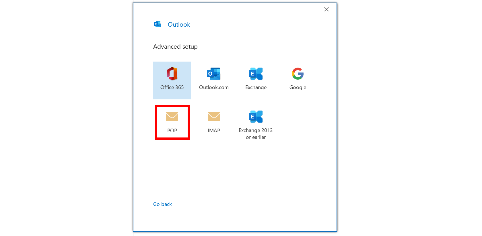 outlook pop email setup