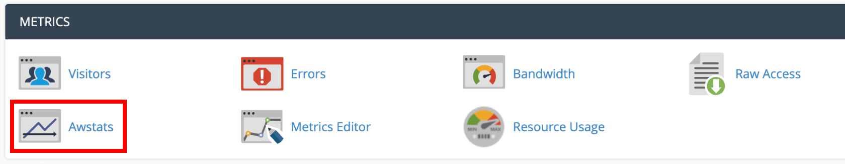 Awstats button in cPanel