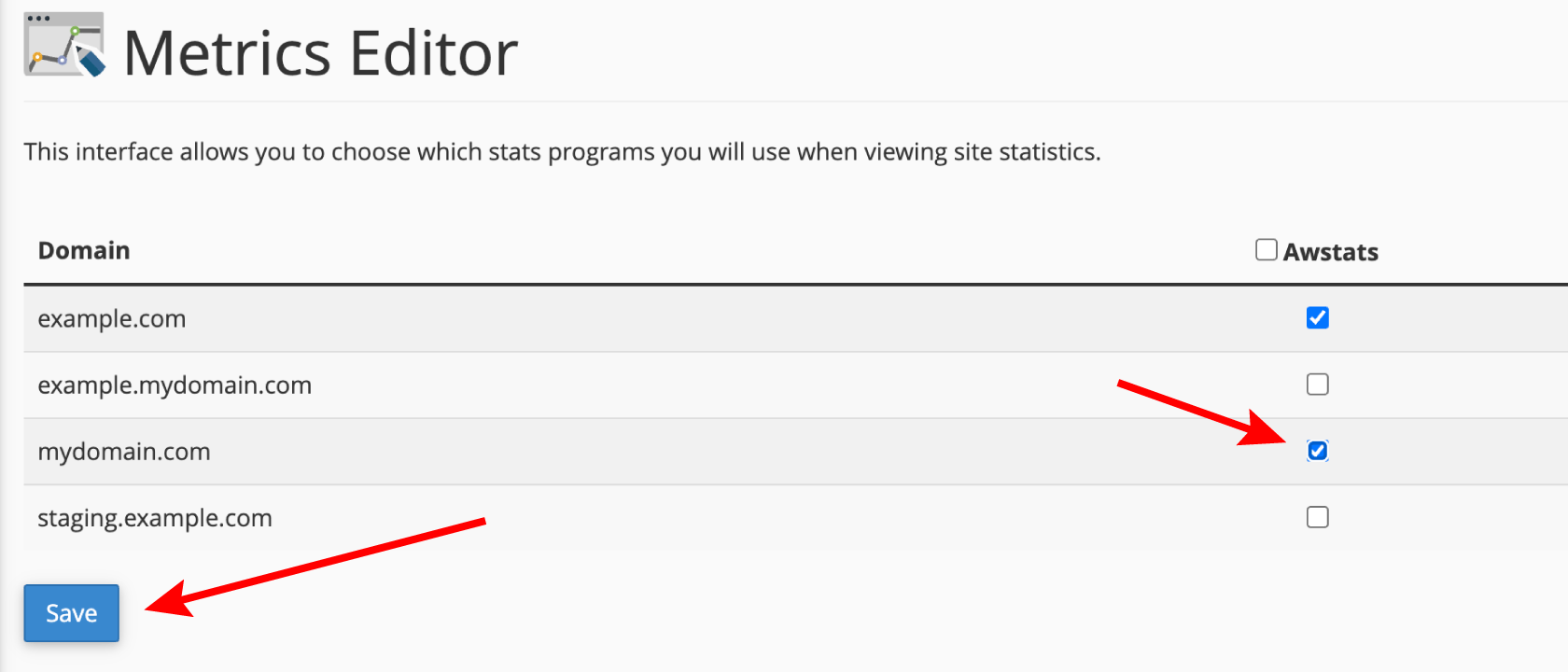 Enable statistics on your websites in cPanel
