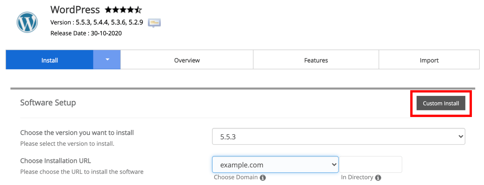 How can I install WordPress Multisite on my hosting? 6 Click Custom WordPress Install