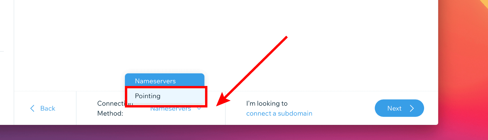 Connecting a Domain to Wix Using Pointing 7 Connect Ecenica Domain to Wix - Select Domain Pointing