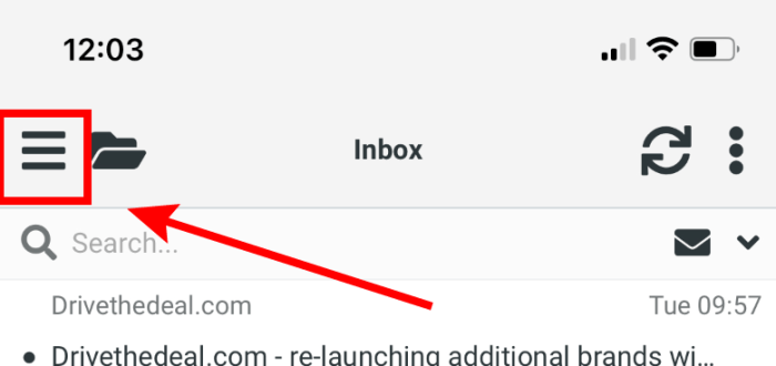 roundcube ios menu button