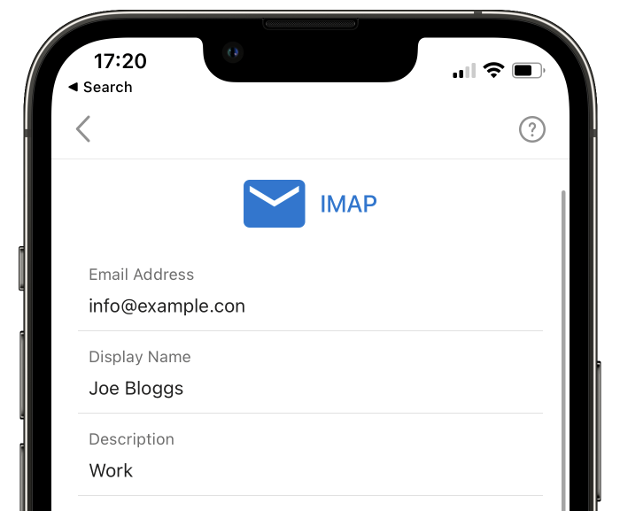 Set up Ecenica Email in Outlook for iOS mobile app 8 outlook add email name description