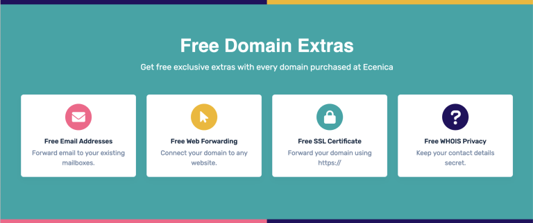 Free Domain Extras Included with every domain registration.