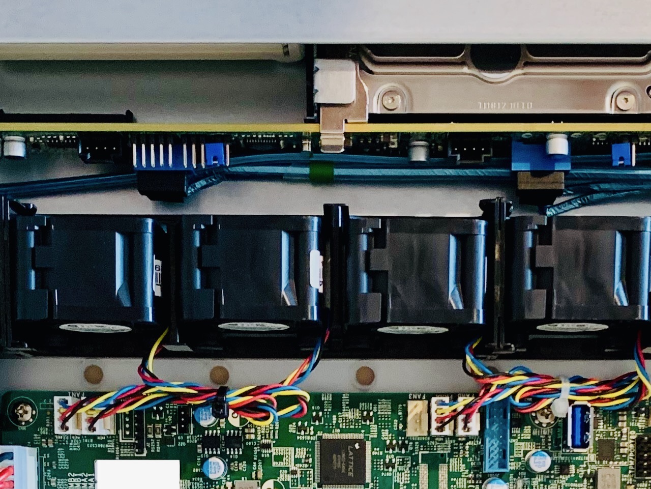 4 server fans inside an Ecenica WordPress Hosting server