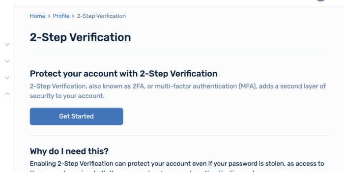Two step verification or multi factor authentication improved in Ecenica Dashboard