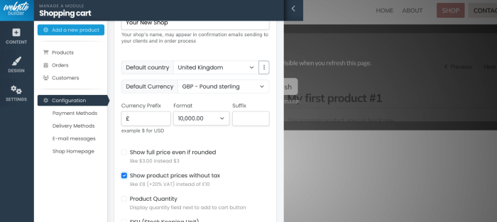 New tax options in Ecenica Website Builder ecommerce