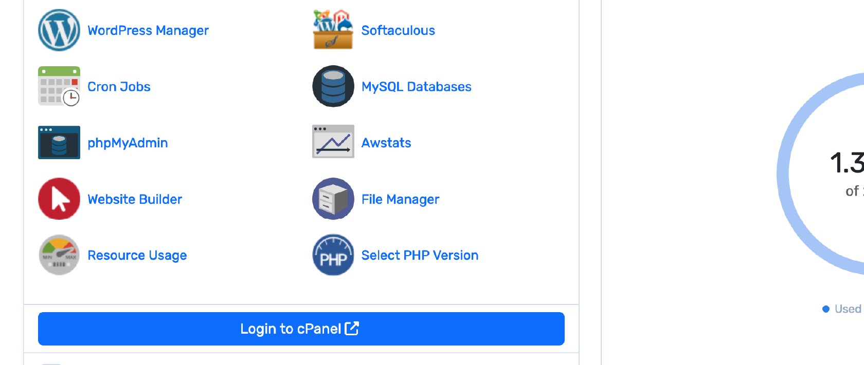 Ecenica Dashboard PHP Selector and Resource Usage