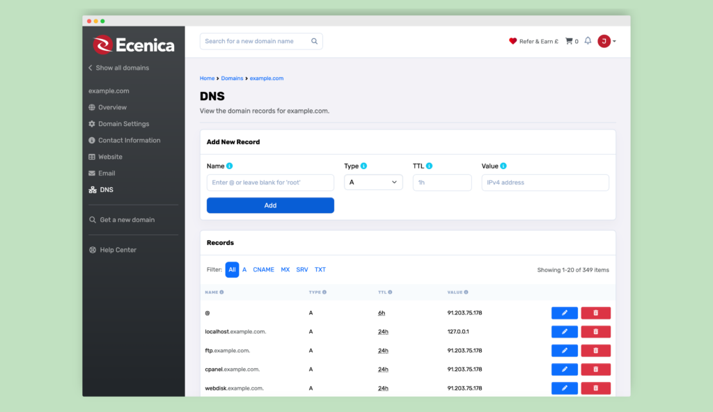 Ecenica Dashboard