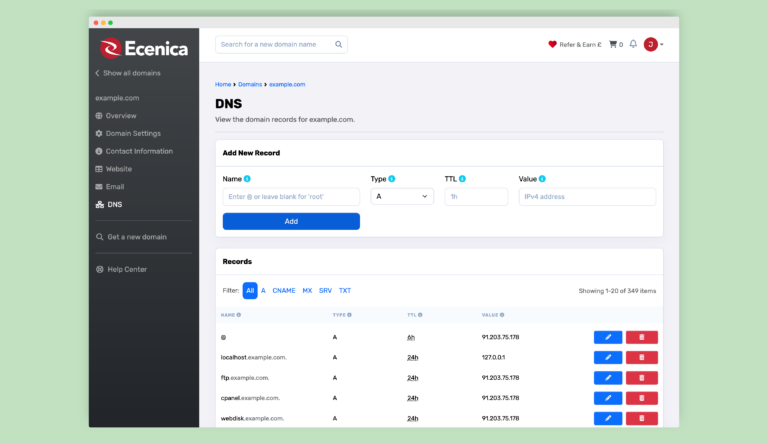 Ecenica Dashboard