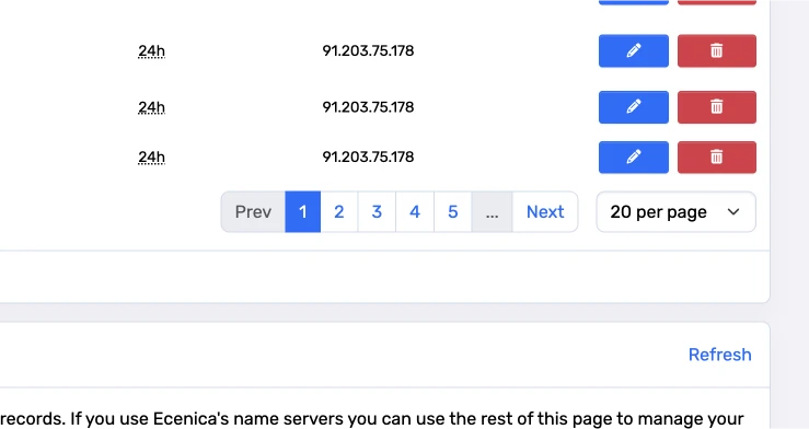 Paginate DNS Records