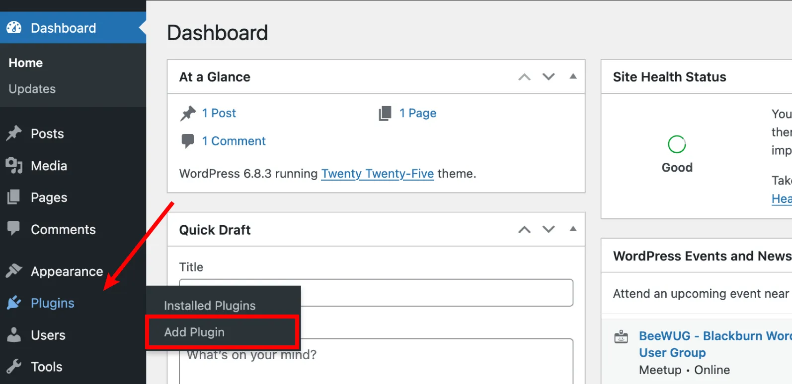 WordPress Add Plugin