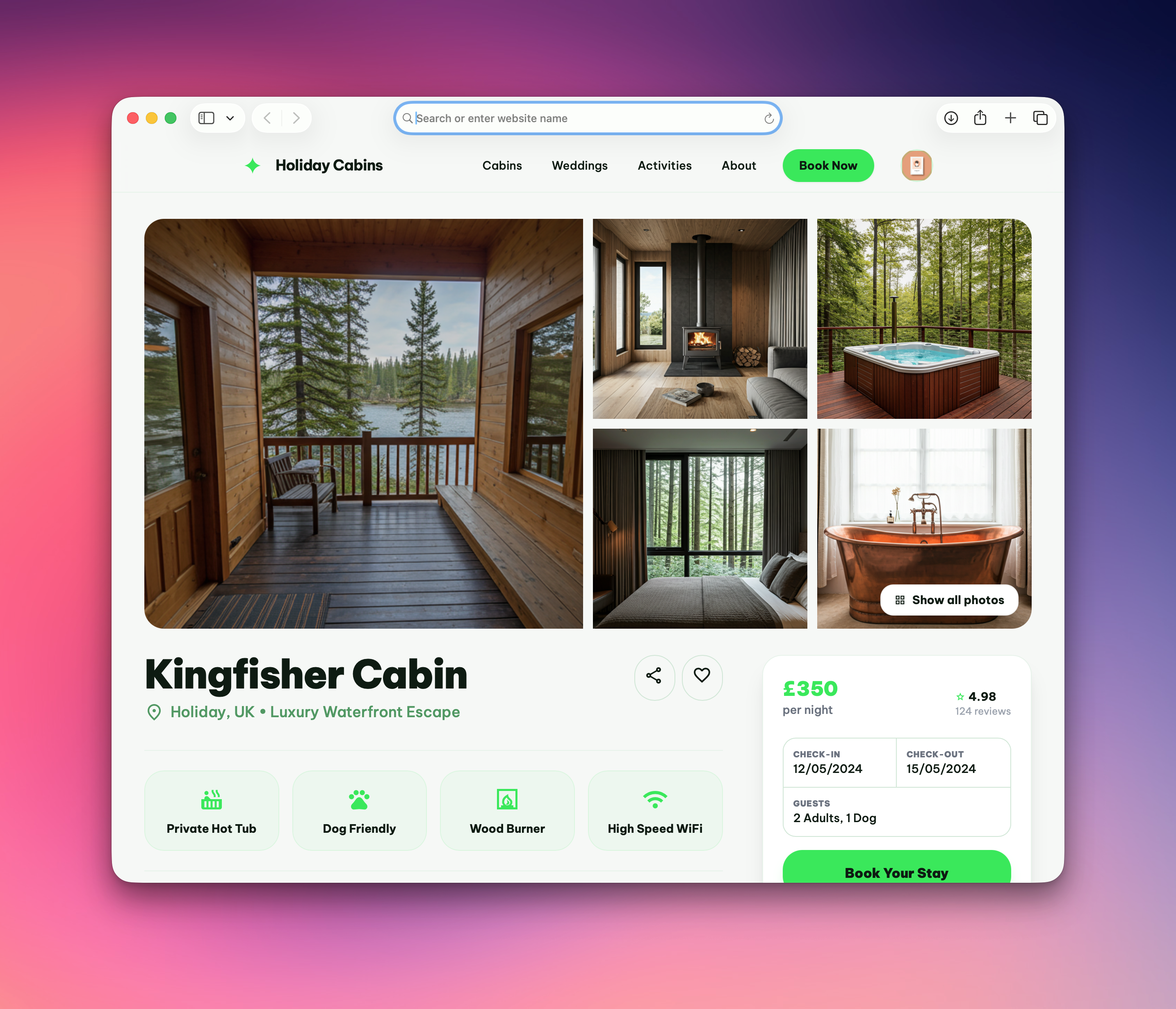 WordPress Site Refresh vs Rebuild: The Intelligent Choice for 2026 5 Safari24 Kingfisher Cabin holiday website displaying modern responsive design