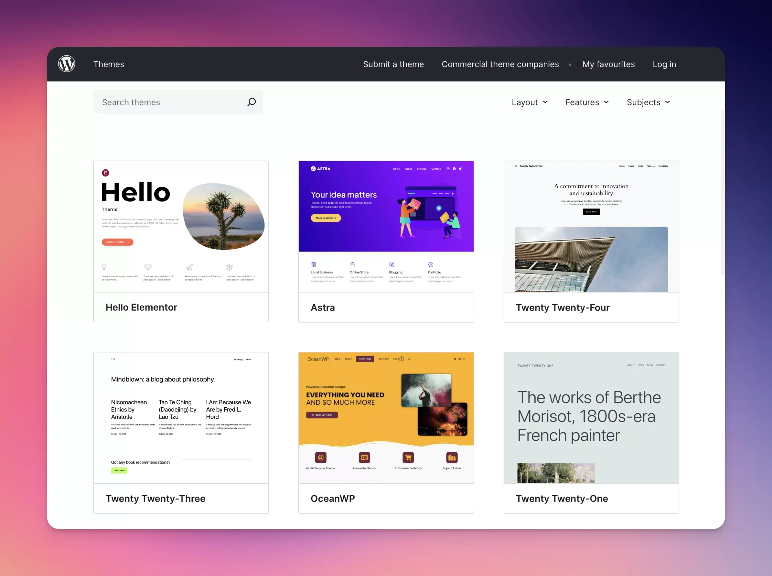 WordPress Site Refresh vs Rebuild: The Intelligent Choice for 2026 6 WordPress theme directory showing thousands of professional themes available in 2026