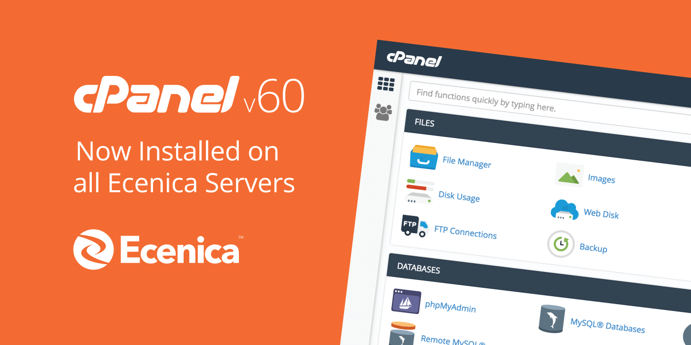 cPanel 60 now available on all Ecenica web hosting servers